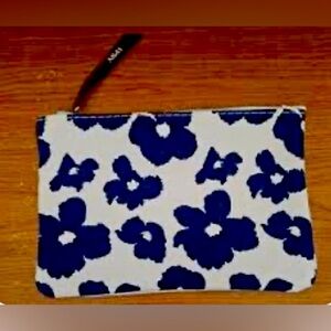 Blue Floral makeup bag